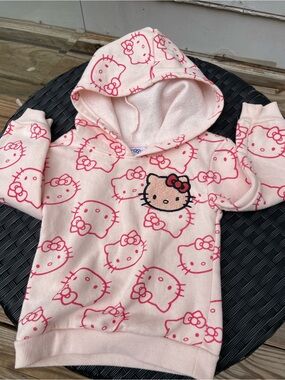Hello Kitty Pink Fleece Hoodie Sweatshirt Girls Size 18M